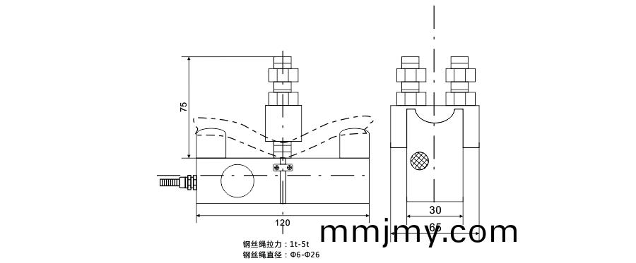 BCQ黑(hei)色旁(pang)壓式傳感器尺(chi)寸圖